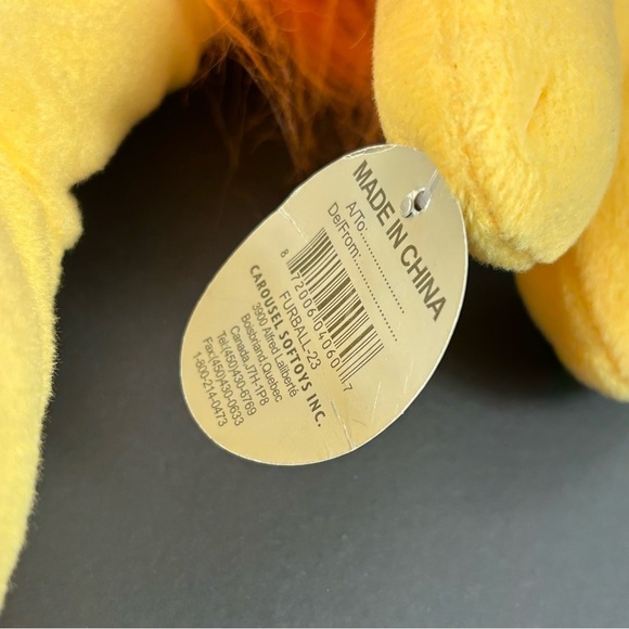 Carousel Softoys-Furball-Yellow Orange Long Fur Hair Furry Stuffed-24k Series - Picture 3 of 4